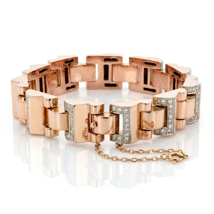 Diamond Tank Chain Bracelet