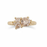 Champagne and Yellow Diamond Cluster Ring