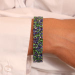 Blue Sapphire and Tsavorite American Glamour Narrow Bracelet