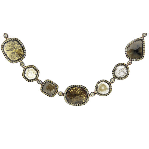 Rose Cut Yellow Diamond Necklace