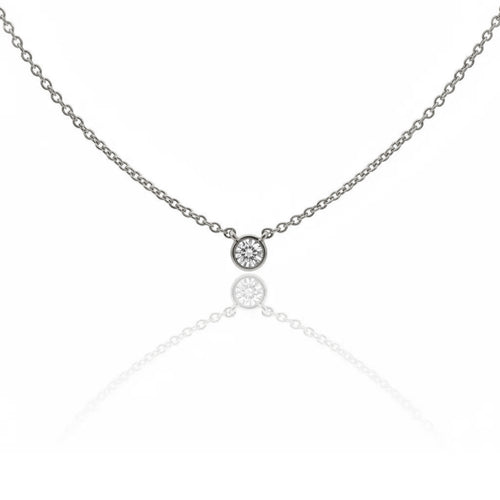 Petite Diamond Bezel Pendant Necklace