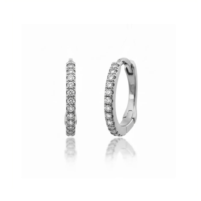 Petite Diamond Huggie Earrings