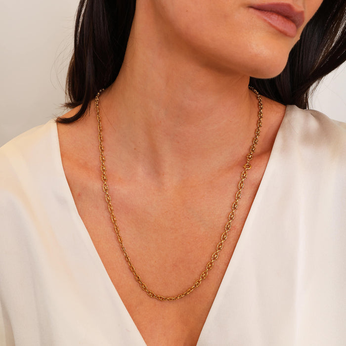 Fancy Cross Link Chain Necklace