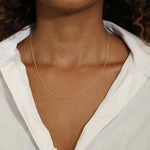 14K Yellow Gold 1.2mm adjustable Cable Chain with Lobster Clasp