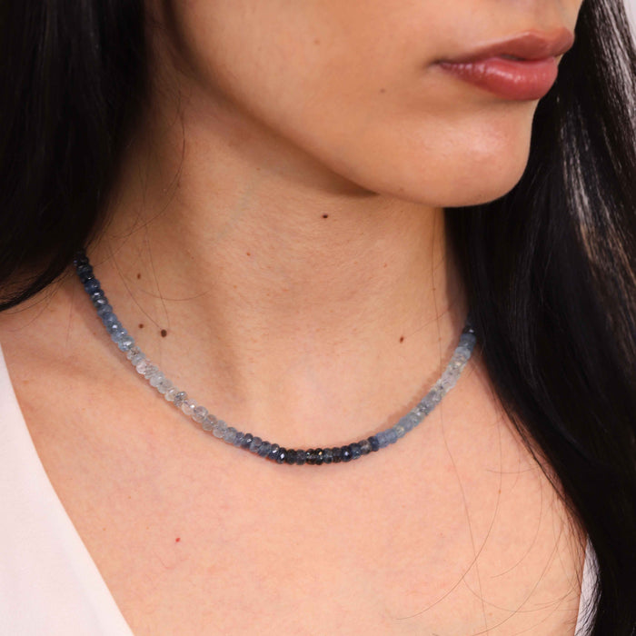 Aquamarine Bead Strand Necklace