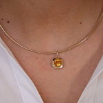 Citrine "Zinnia" Frame Charm