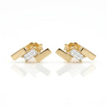 Abstract Diamond Stud Earrings