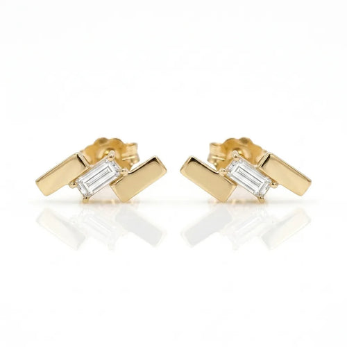 Abstract Diamond Stud Earrings