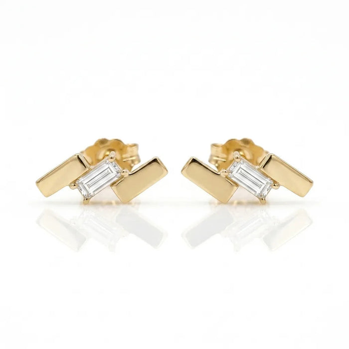 Abstract Diamond Stud Earrings