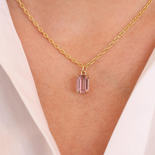 Peach Tourmaline Necklace Charm Image 2
