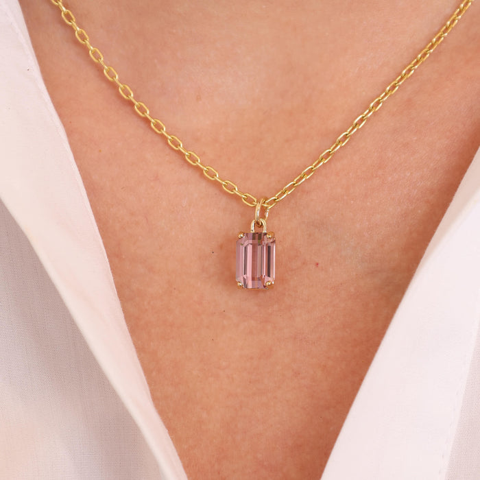 Peach Tourmaline Necklace Charm