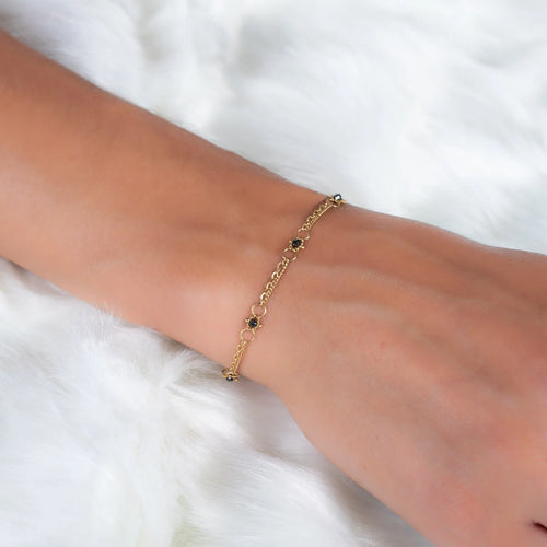 Black Diamond Whisper Chain Bracelet In 18K Gold