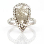 Rose Cut Pear Shape Diamond Statement Ring