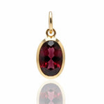 Oval Tourmaline Bezel Necklace Charm