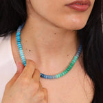 Mixed Amazonite, Paraiba Quartz and Chrysoprase Bead Strand Necklace