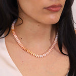Peach Opal Bead Strand Necklace