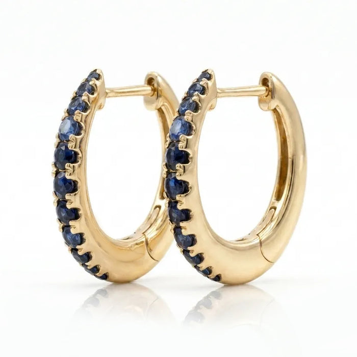 Montana Sapphire Tapered Hoop Earrings