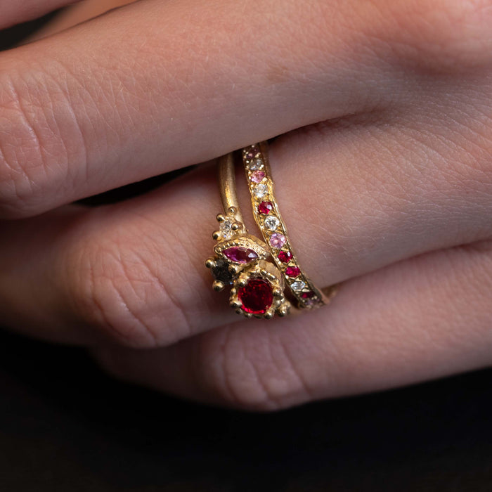 Ruby and Pink Sapphire Eternity Band