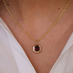 Red Garnet "Dahlia" Frame Charm