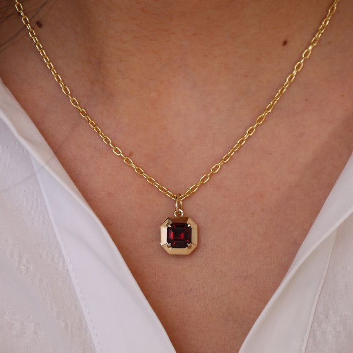 Red Garnet "Dahlia" Frame Charm