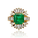 Emerald and Diamond Cocktail Ring