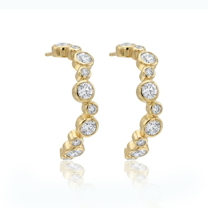 Bubble Diamond Hoop Earrings