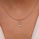 "Sanse" Pave Diamond Letter E Charm