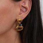 Citrine and Sapphire Statement Earrings