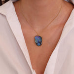 Carved Opal Cameo Necklace