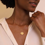 Fancy Diamond Disc Pendant Necklace