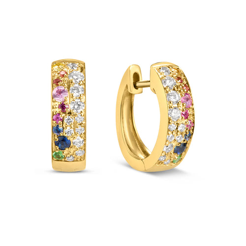 Scattered Multigem Hoop Earrings