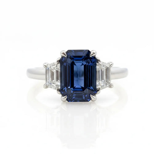 Sapphire & Diamond 3-Stone Statement Ring