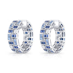 Blue Sapphire Masterpiece French Cut Clutch Earrings