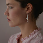 Silver and Gold Long Daisy Earrings