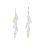 Silver and Gold Long Daisy Earrings