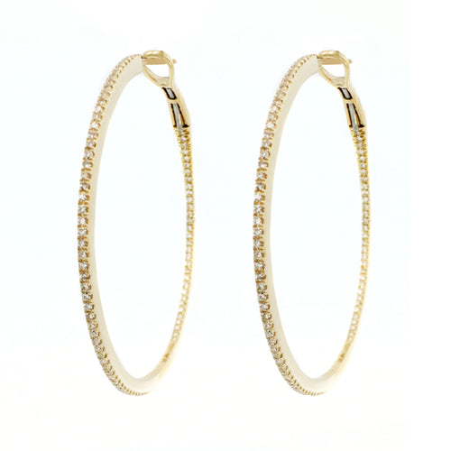 Large Diamond Inside-Out Hoop Earrings