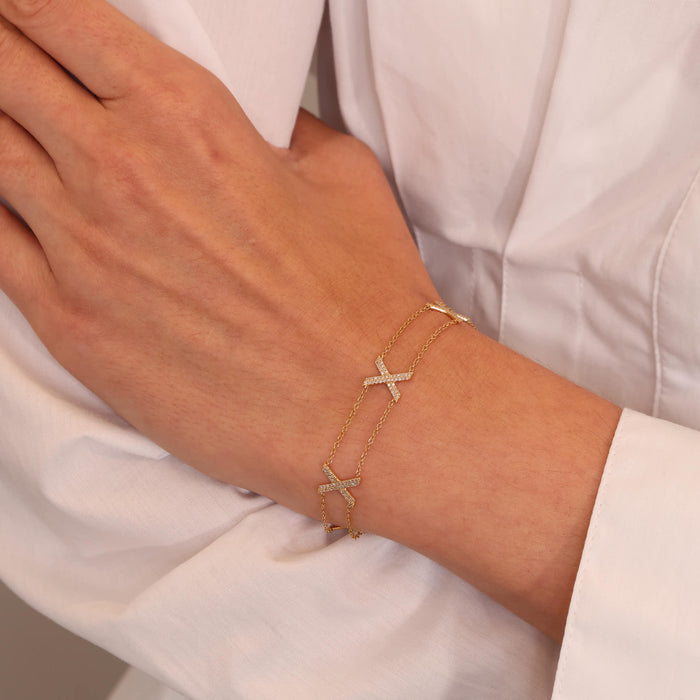 Diamond X Chain Bracelet