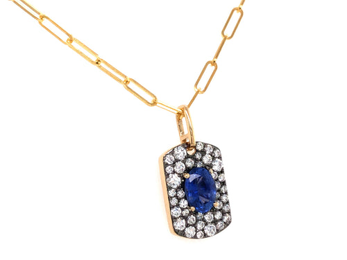 Sapphire and Diamond Pendant Necklace