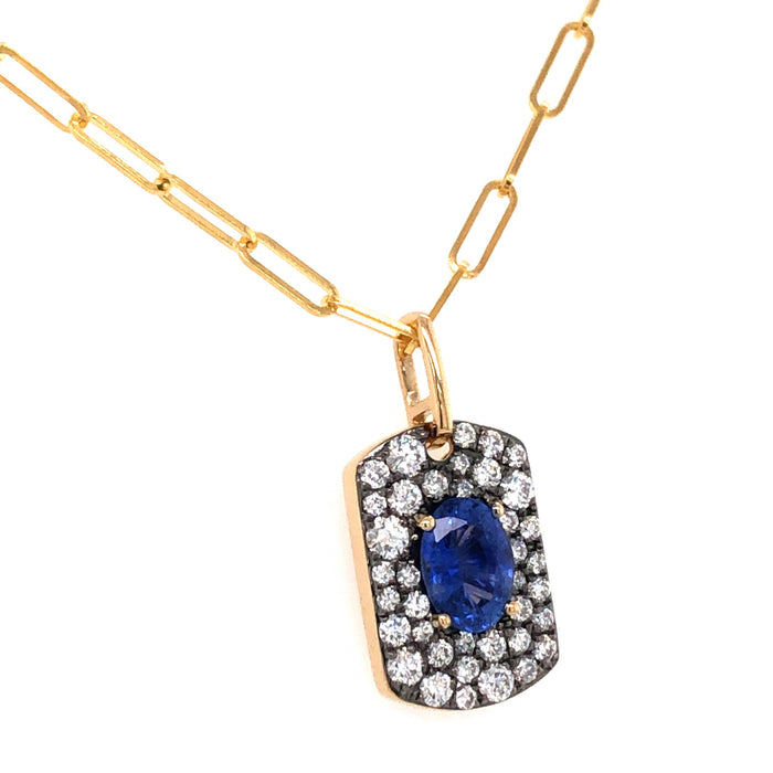 Sapphire and Diamond Pendant Necklace