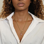14K Yellow Gold 5.20mm Rolo Link Push Lock Necklace