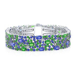 Blue Sapphire and Tsavorite American Glamour Narrow Bracelet