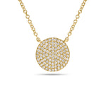 Pavé Disc Pendant Necklace