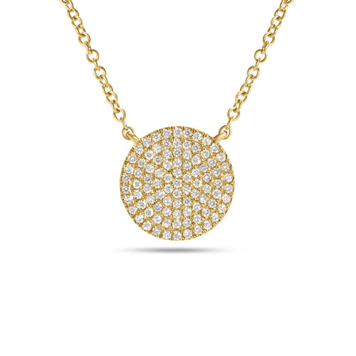 Pavé Disc Pendant Necklace