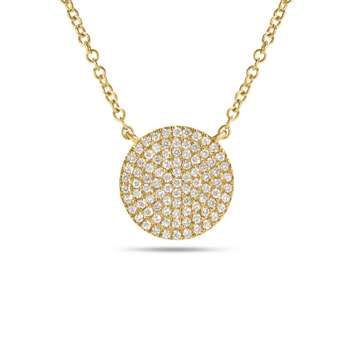 Pavé Disc Pendant Necklace