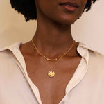 Fancy Diamond Disc Pendant Necklace