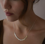 Silver and Gold Tiny Dots Arc Necklace