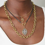 16' Biker Chain with Yellow Gold Loops