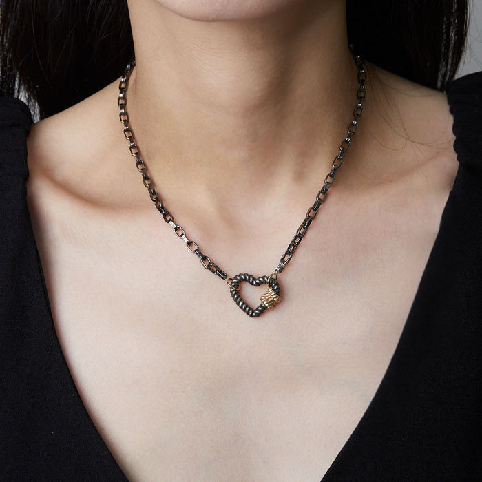 16' Biker Chain with Yellow Gold Loops