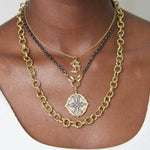 16' Biker Chain with Yellow Gold Loops