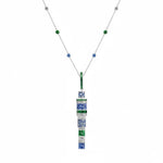Blue Sapphire & Tsavorite Kryptonite Pendant